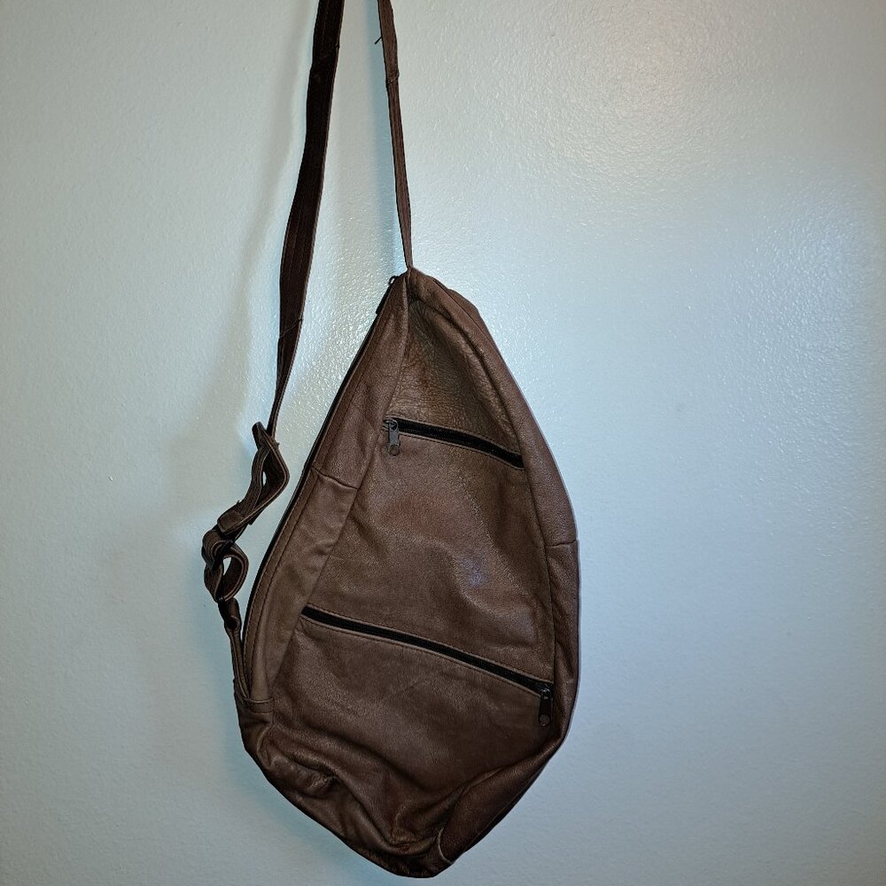 Genuine Leather Made in Mexico Crossbody/Shoulder Bag W/Pockets&Adjustable Strap - Picture 3 of 11